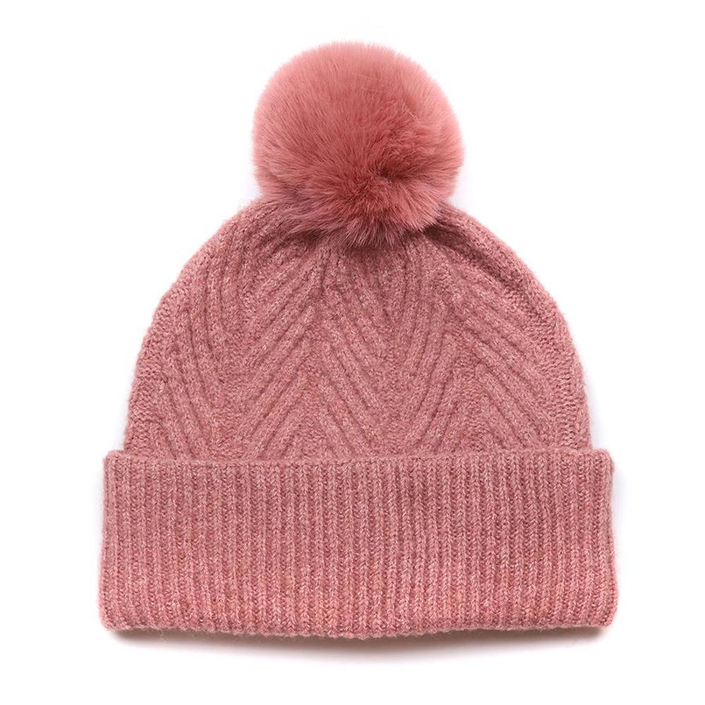 Peace of Mind Bobble Hat Charlotte Herringbone Knit